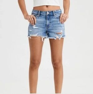 American Eagle Blue Jean Distressed Denim Shorts Sz 0